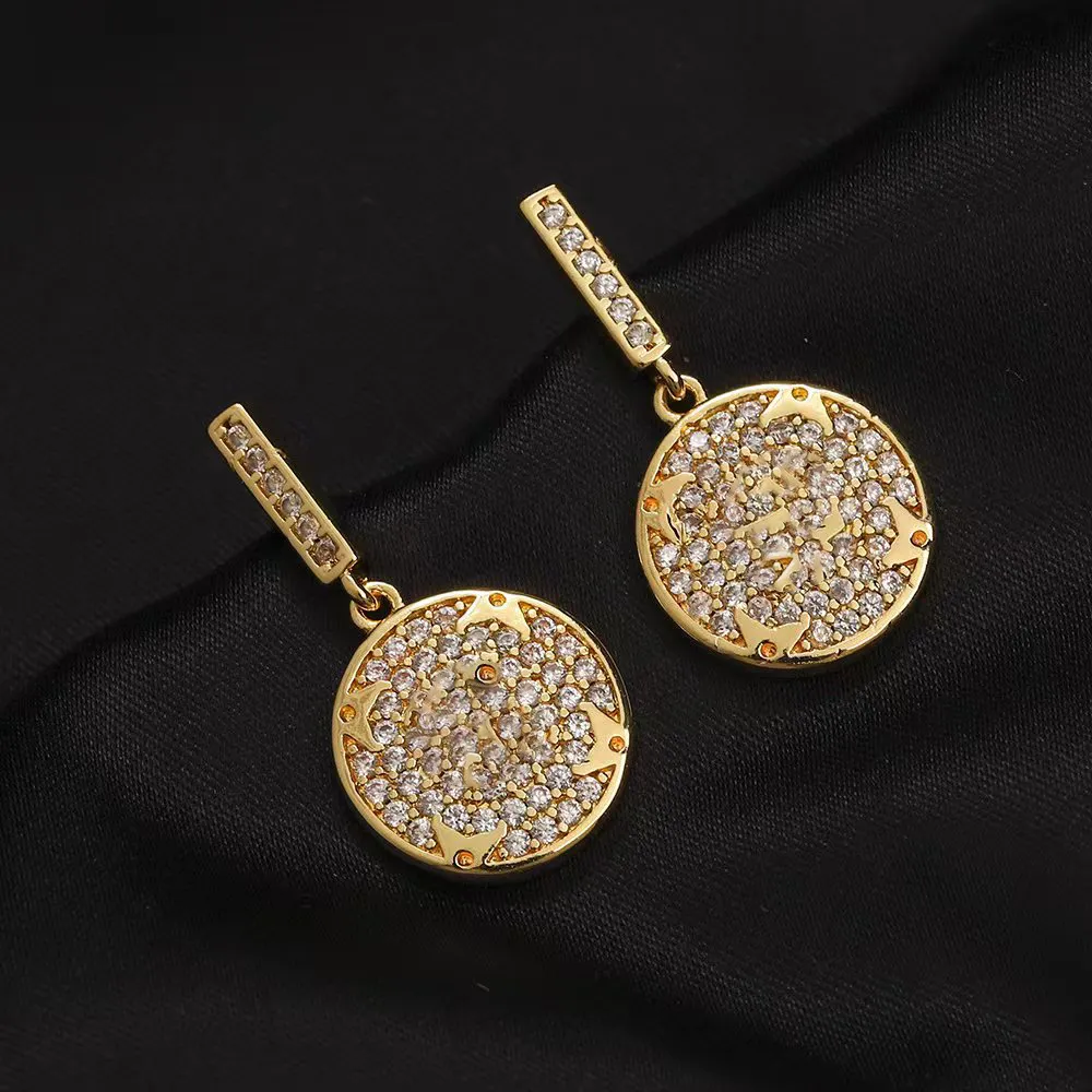 Trèfle de luxe lettre L charme boucle d'oreille plaqué or bijoux en acier inoxydable pour les femmes cadeau