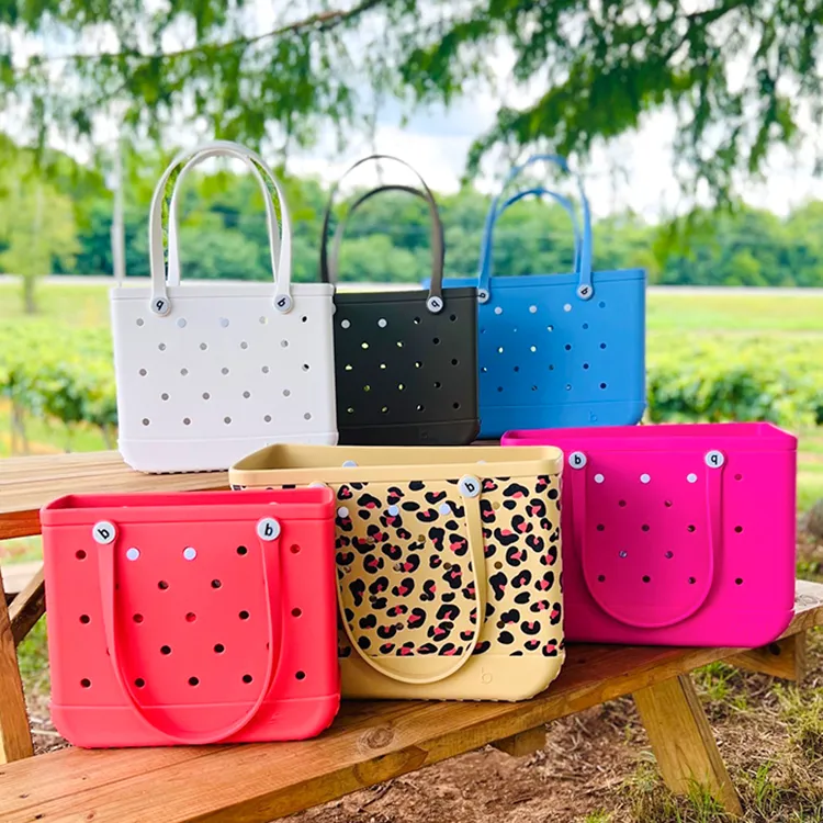 PVC luxe plastic Waterdichte Bogg Bag mode bloem Mand tote Grote opbergtas reistassen Designer handtas Dames Heren weekend winkelen Witte clutch bag