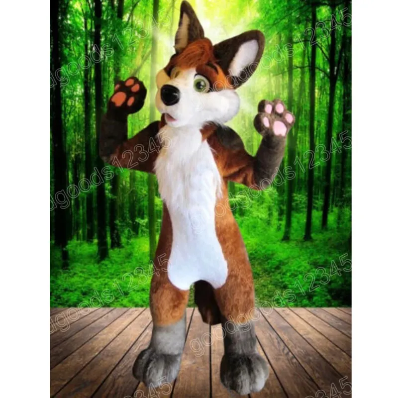 Halloween Brown Husky Dog Mascot Costumes Christmas Party Dress Cartoon Character Carnival Advertising Birthday Party Dress Up Costume Unisex