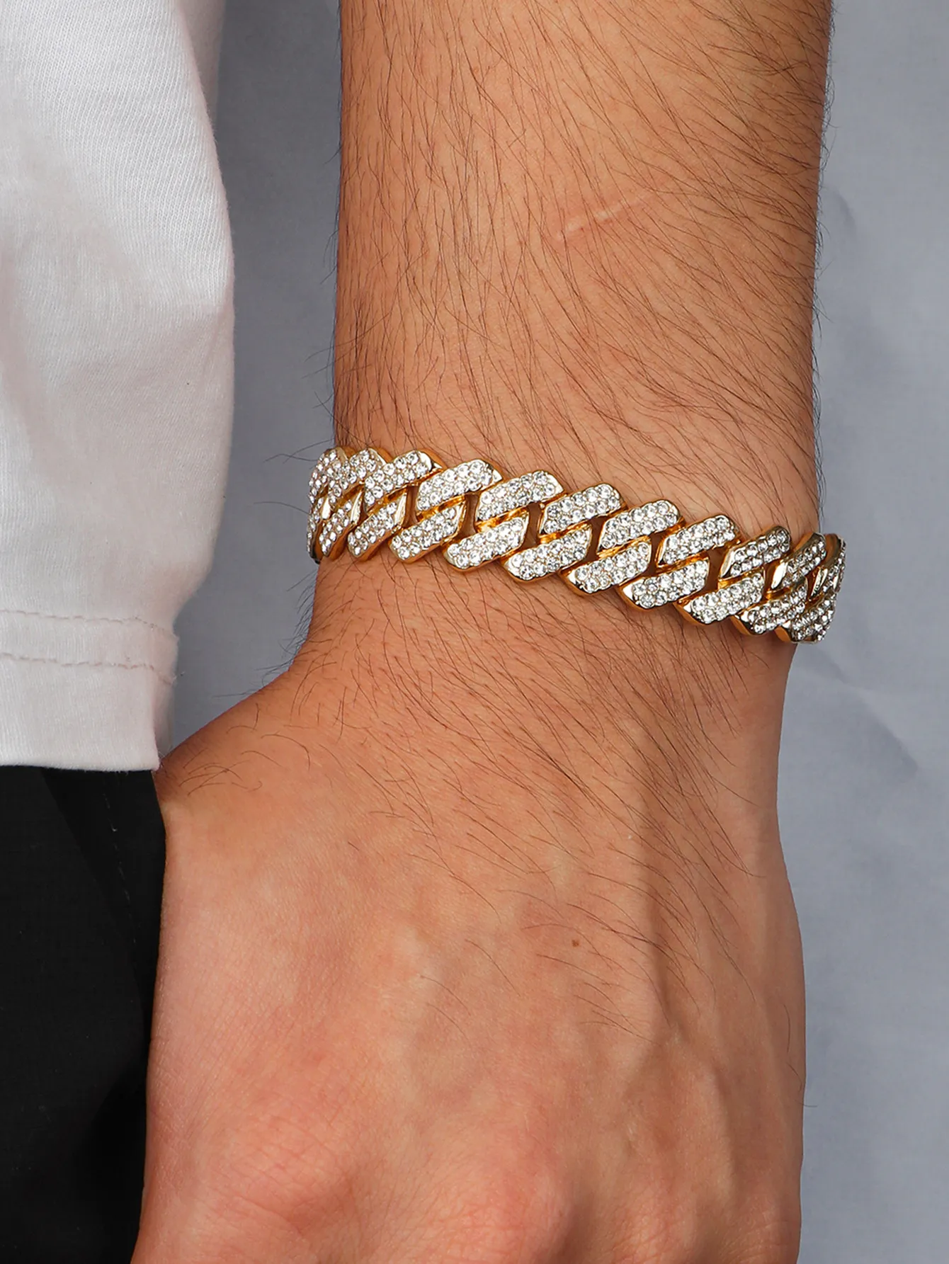 Cuban link gold plated bracelet deals