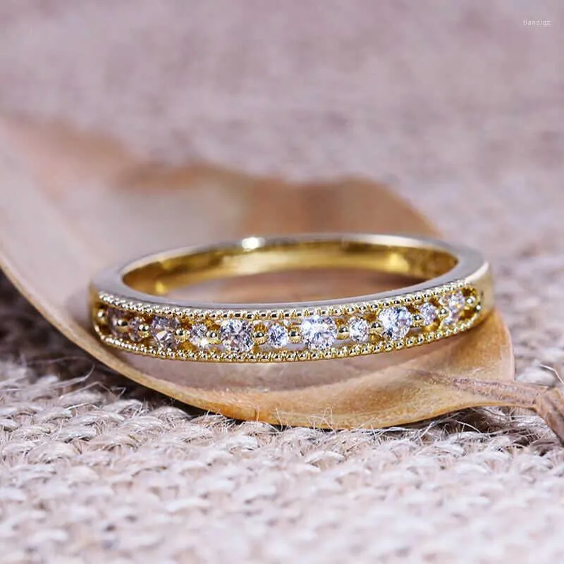 Anéis de casamento Simple estilo japonês requintado e open work anding viajante vintage elegante anel elegante cobre