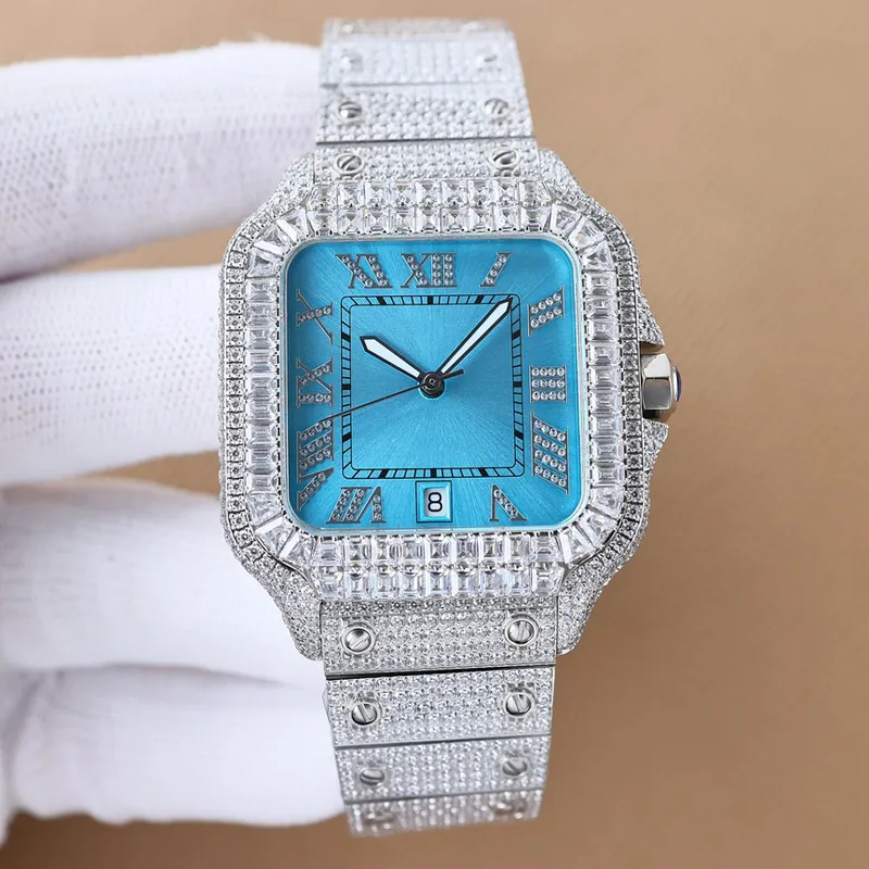 手作りのダイヤモンドウォッチメンズオートマチックメカニカルウォッチ40mmラミナスサファイア防水ファッションビジネス腕時計