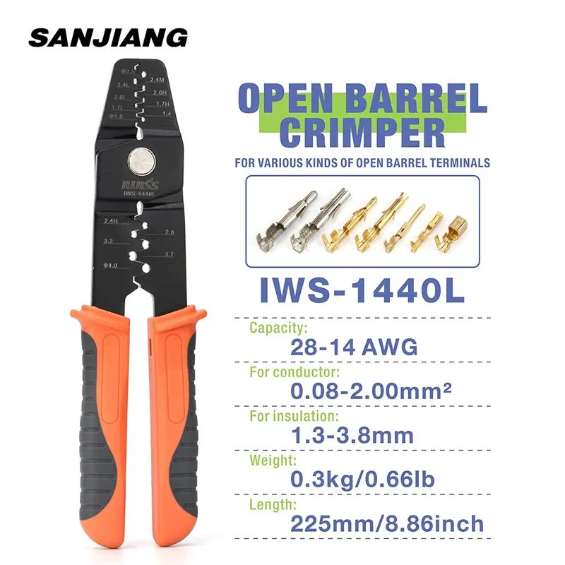 Tang Iws1440l Crimping Plier Open Barrel Terminals Crimper Tool for Varioussized Contacts Awg 2814 Works on Jst,molex,te,hrs