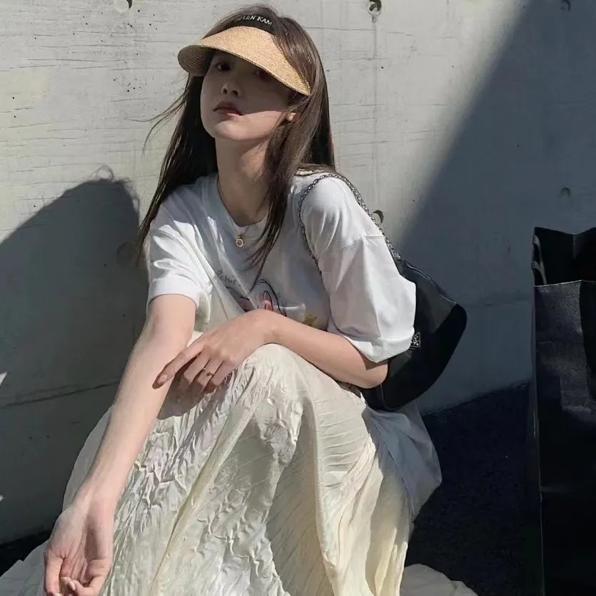 Wide Brim Bucket Panama Straw Cotton Sun Hat for Women and  display picture 1