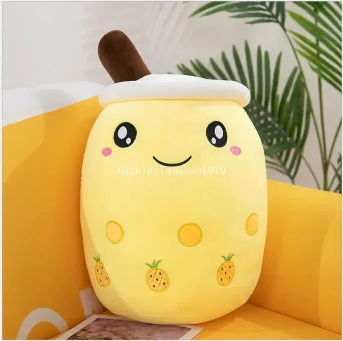 Bubble Tea Plush Toy Stuffed Animal Cute Food Cup Milk Boba Plush Soft Cushion Birthday Gift