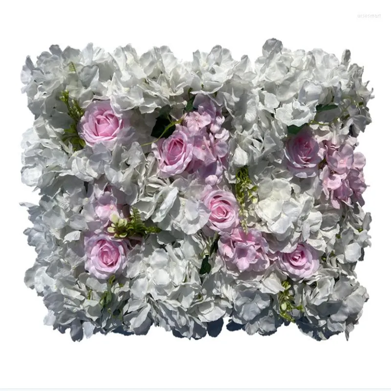 Flores decorativas 40x60cm Artificial Flower Wall Decoration Encryption Hydrangea Rose Painel DIY Decoração de cenário de casamento Fake Fake