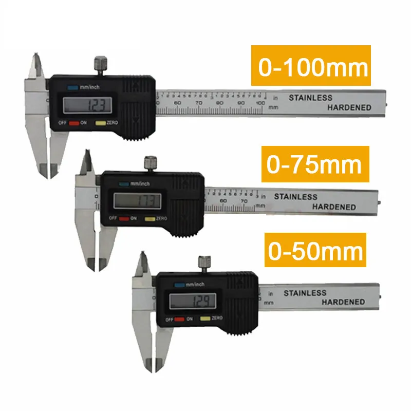 Vernier Calipers Mini Pocket Paslanmaz Çelik Dijital Kaliper 50mm 70mm 100mm 150mm Elektronik Vernier Kaliper Kaydırıcı Kaliper Taş Kalıntısı Kalınlık Göstergesi 230516