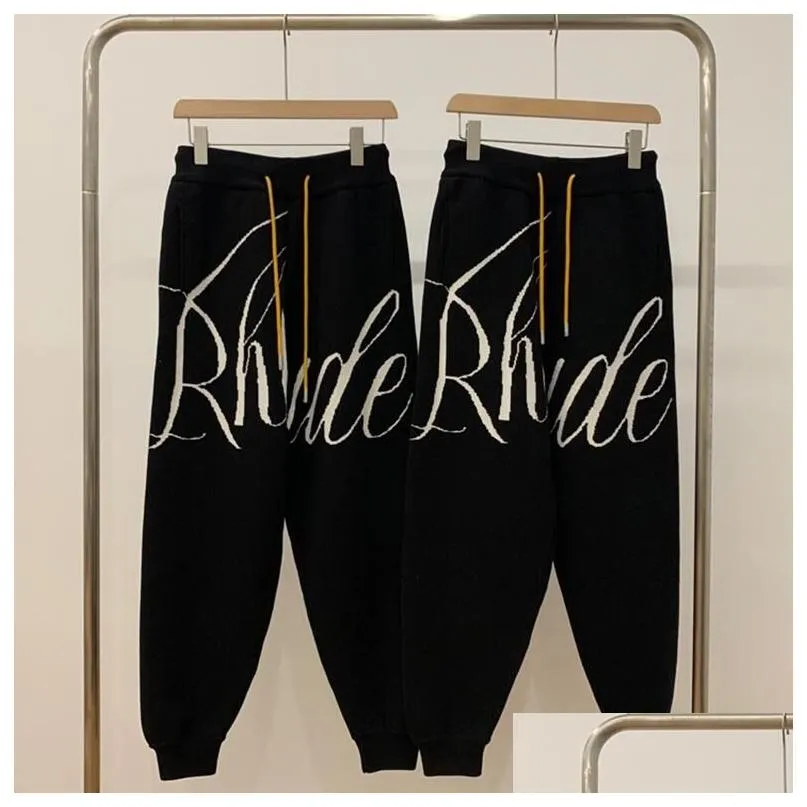 Męskie spodnie plus rozmiar Dzienne mężczyźni Kobiety 1 top dstring czarne potoki streetwearne spodnie upuszczone odzież mens dhcvt
