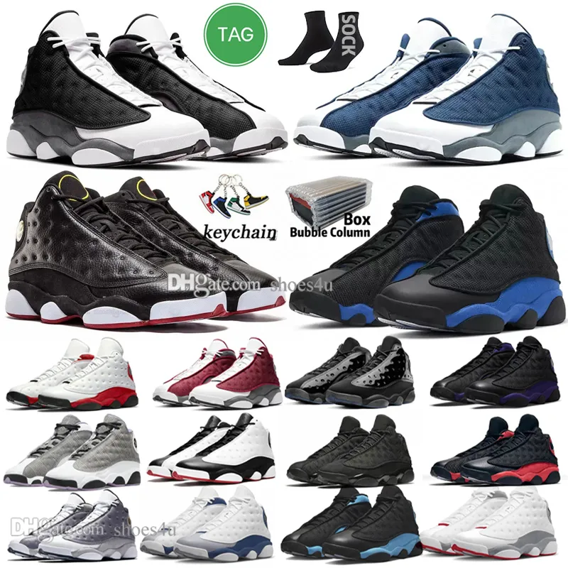 13s Hommes Chaussures de Basketball pour Femmes 13 Rouge Noir Flint Blé Loup Gris Playoffs Cour Violet Université Française Bleu Bred Chicago Hommes Femmes Baskets Sport Baskets