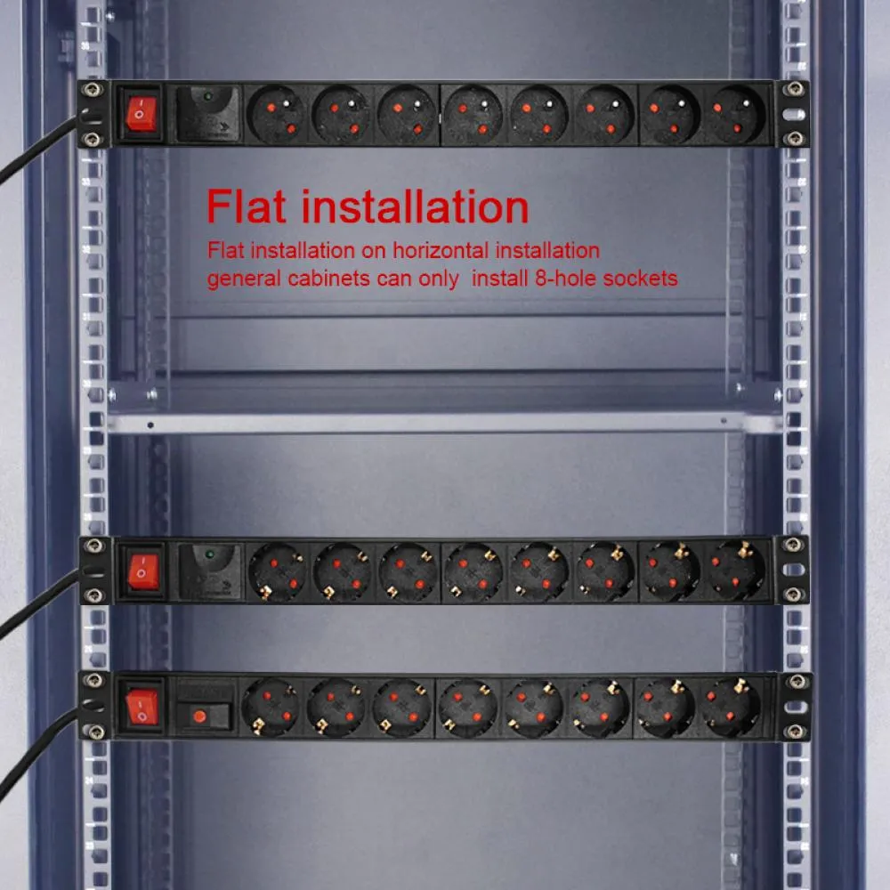 Adaptors 2/12 Unit PDU Network Rack Power Strip Distribution 16A 250V European Standard