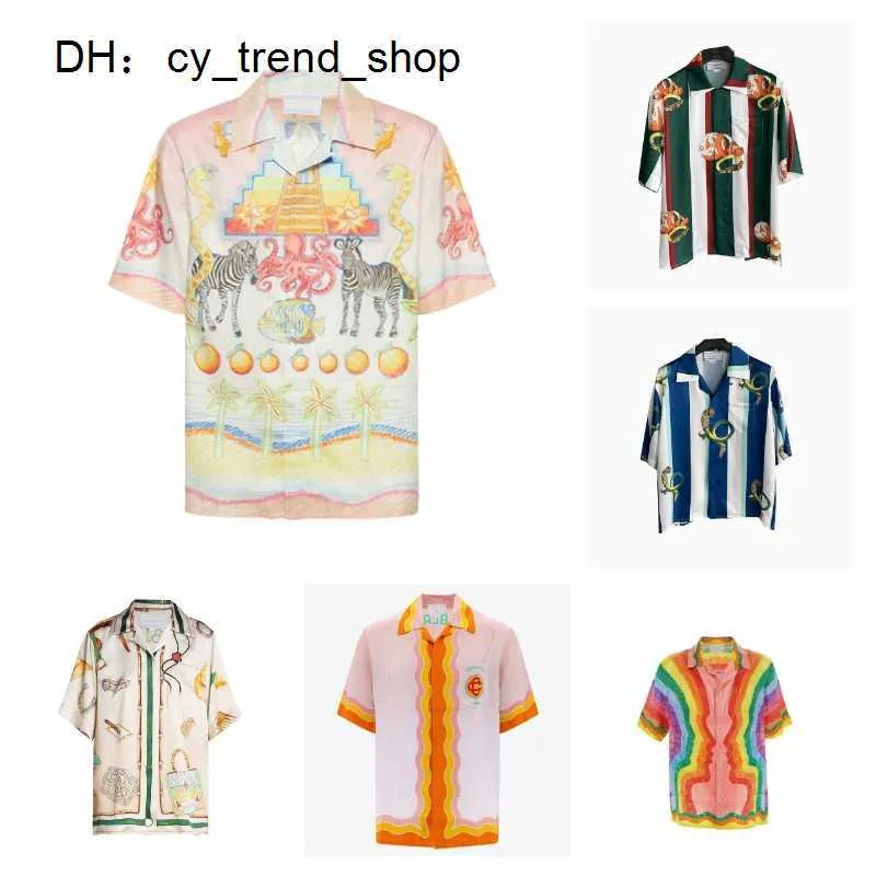 Casablanc Designer Skjorta Set för män Masao San Print s Casual och Kort Dam Lös Silk T-shirts av hög kvalitet Gratis transport Tshirt1