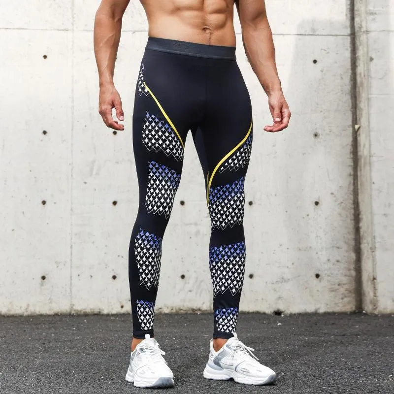 Herren-Hosen, Herren-Lauf-Leggings, Sportbekleidung, schnelltrocknend, für Fitnessstudio, Fitness, Strumpfhosen, Workout, Training, Joggen, Sporthose, Kompressionssport