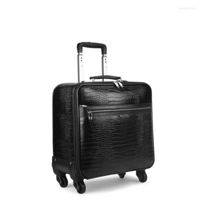 Crocodile Pattern Leather Trolley Large Suitcase Primark Spinner