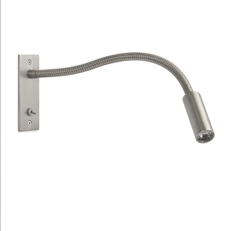Flexible 3W Wall Lights Indoor Dunelm With Switch Silver Black