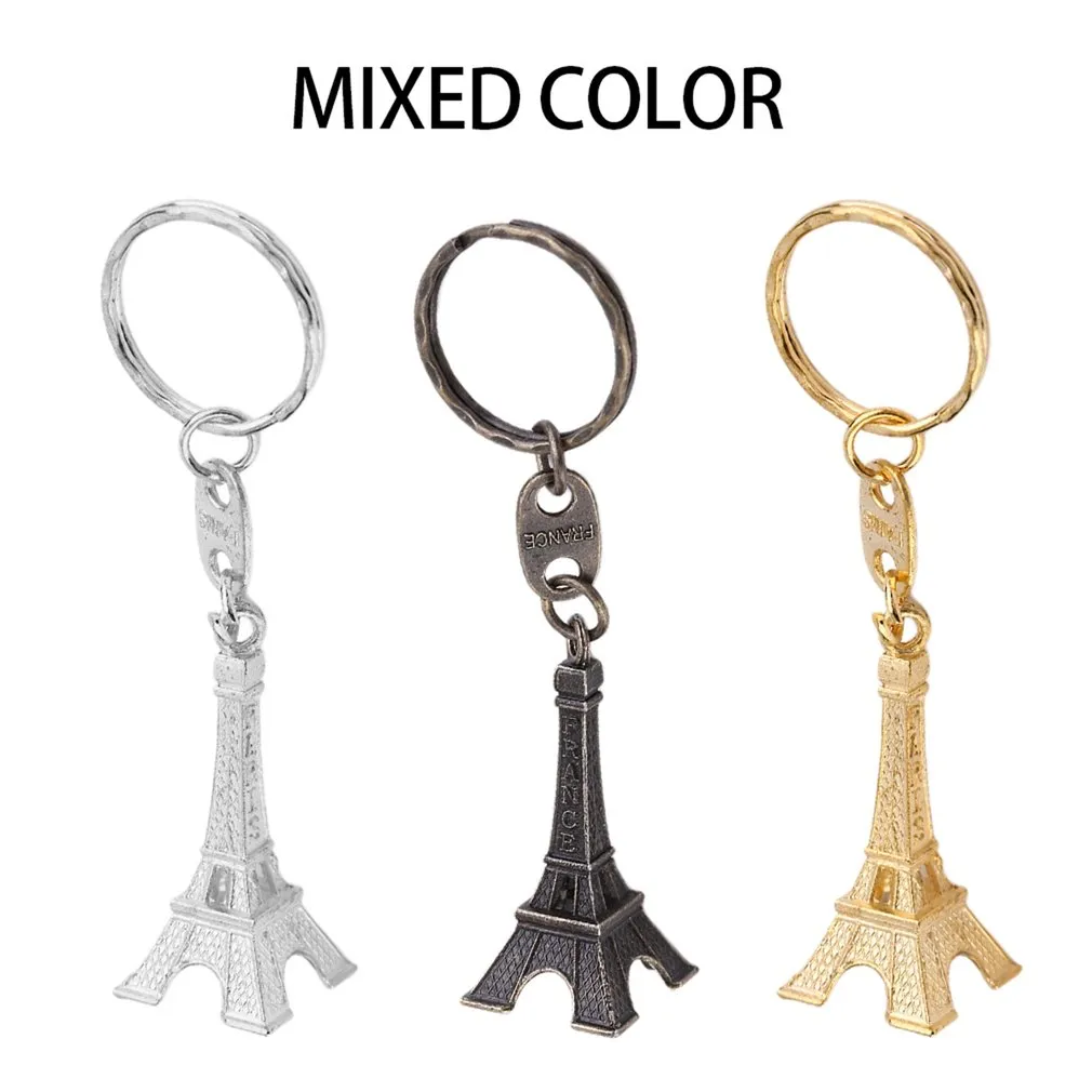 1pcs/pacote retro mini paris eiffel torre modelo keychain keyring metal anel de metal girls saco de chave decoração de bolsa barata 2019
