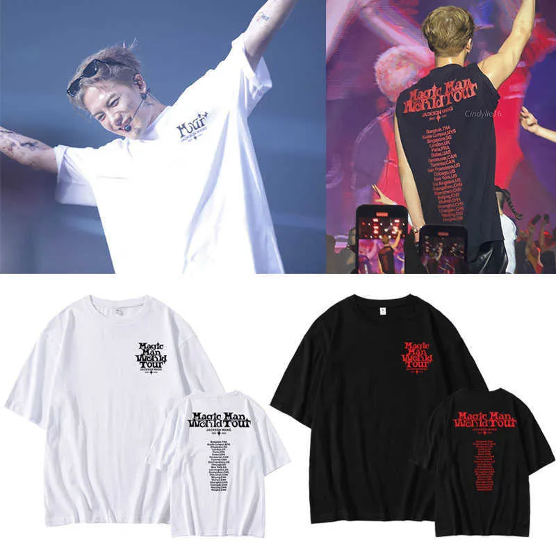 T-shirts pour hommes Kpop GOT7 Jackson Wang MAGIC MAN World Tour T-Shirt Tee Tops TShirt Unisex Cotton J230516