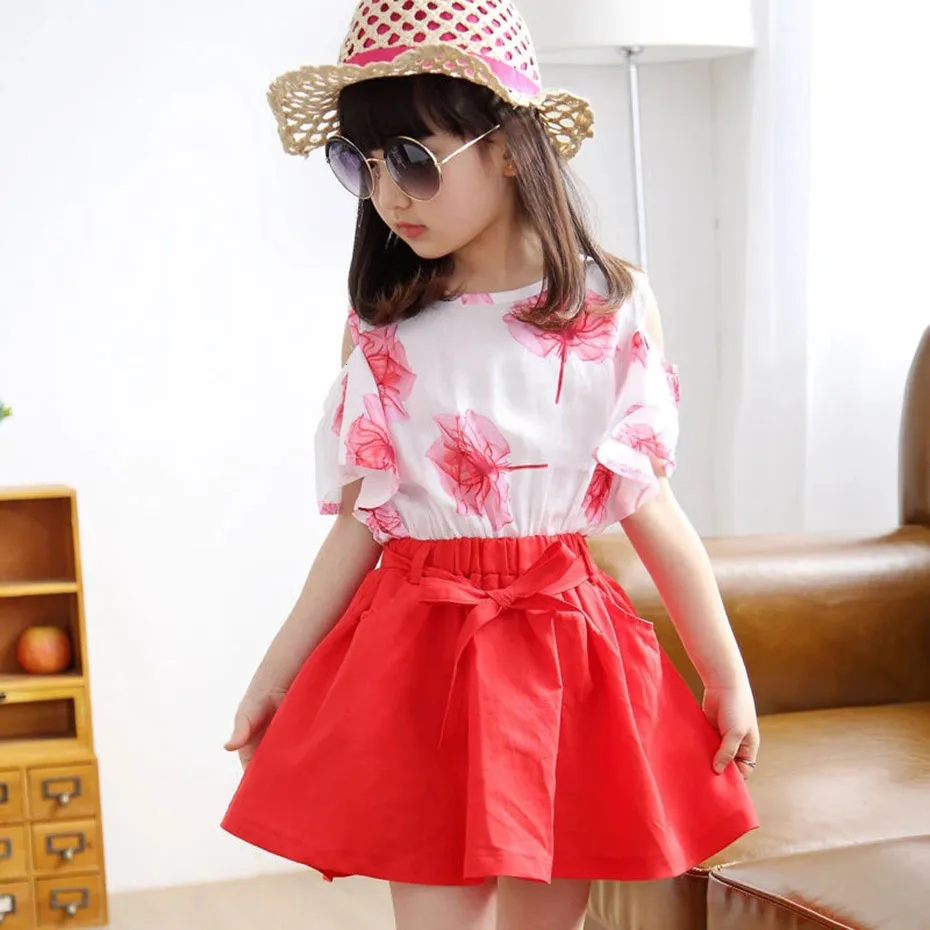 Summer Lace Twinset Clothing For Girls Fashionable Party Prom Dress With Kids Pattern Available In Sizes 5 14 230516 From Yao008 8.24 DHgate.Com