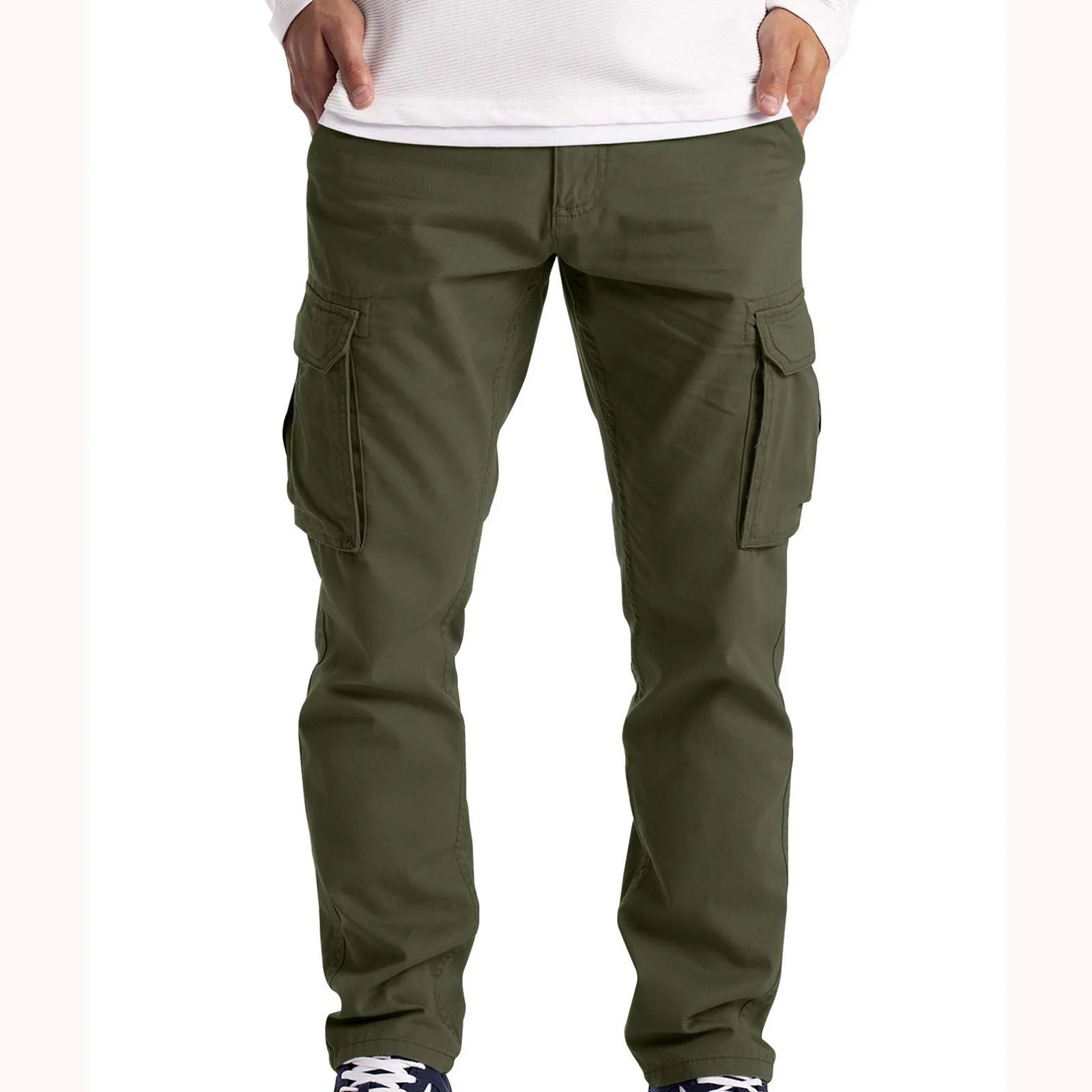 Herenbroek zomer dunne vrachtbroek mannelijk multi pocket straight heren militaire broeken casual flodderige broek mannen grote size spodnie taktyczne 230516