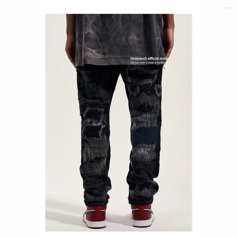 Jean homme pour homme Y2k 2023 Streetwear cassé point brodé Denim pantalon Hip Hop Trendyol moto empilé Jean Jomme