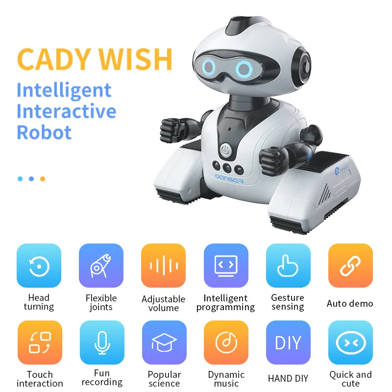 2023 JJRC R22 Fjärrstyrd elektrisk robot Barn Intelligence Science Education Interaktiv induktion Dansprogrammering Toy Gift