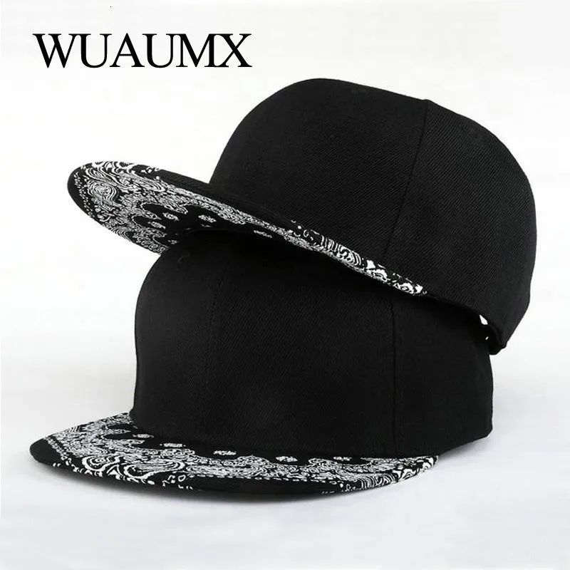 Snapbacks wuaumx marca verão 5 painéis bonés para homens women caju flores de beisebol lastro de beisebol chapéu de hip hop chapéu de hip hop ajustável 230515