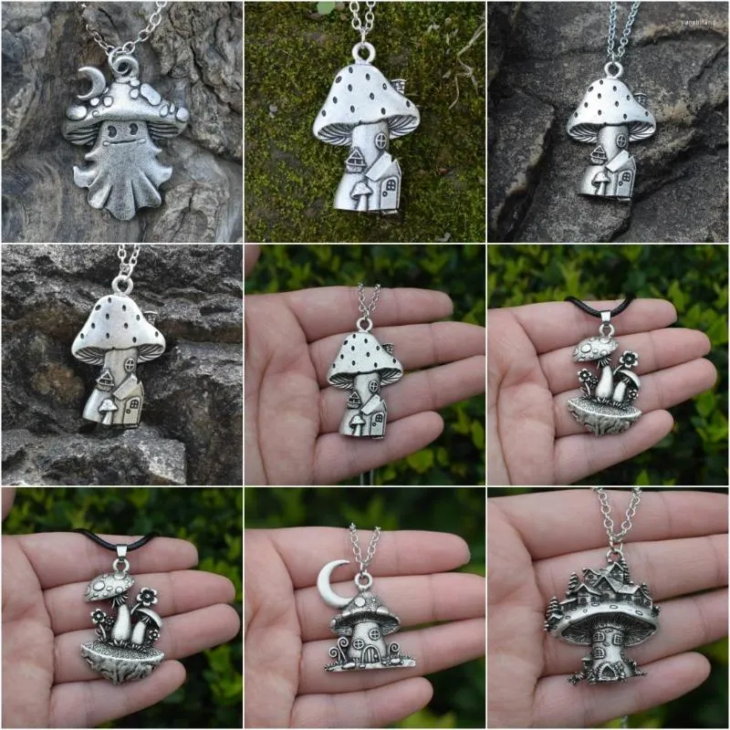 Chaînes maison champignon parmi les contes de fées collier pendentif magique bijoux Sanlan