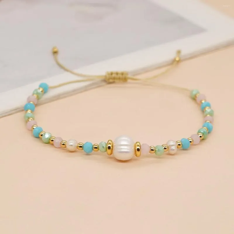 Strand Yastyt Summer Beach -sieraden in Fashion Crystal Freshwater Pearls Golden kralen Vriendschap Bracelet Boho Dainty Chic Design