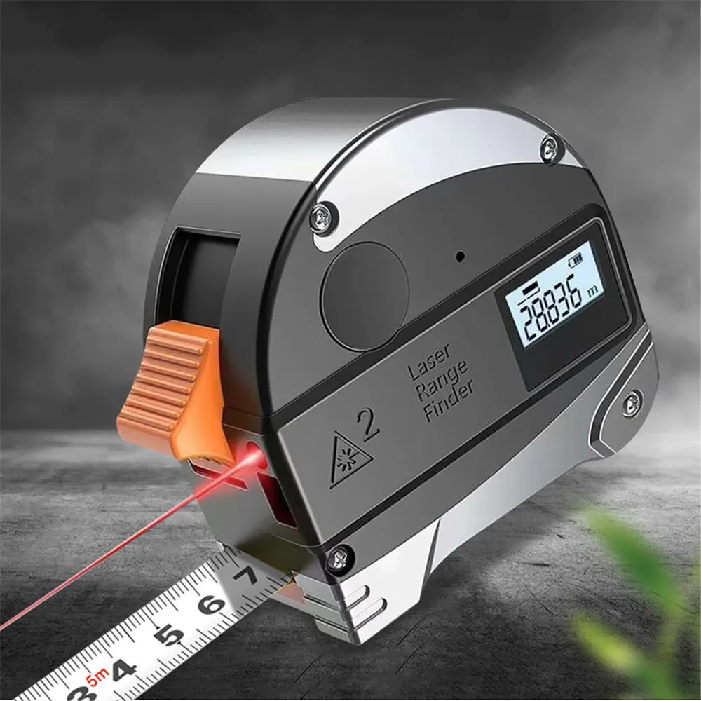 Electronic Digital Tape Measure – USB Rechargeable LCD Display Ruler, 9.99m Single Range, 99.99m Cumulative, Aluminum Alloy