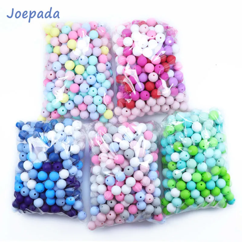 Baby Dealers Toys Joepeada 300pcs/лоты 12 -миллиметровые круглые силиконовые бусинки пищевые грызуны для детского прорезы