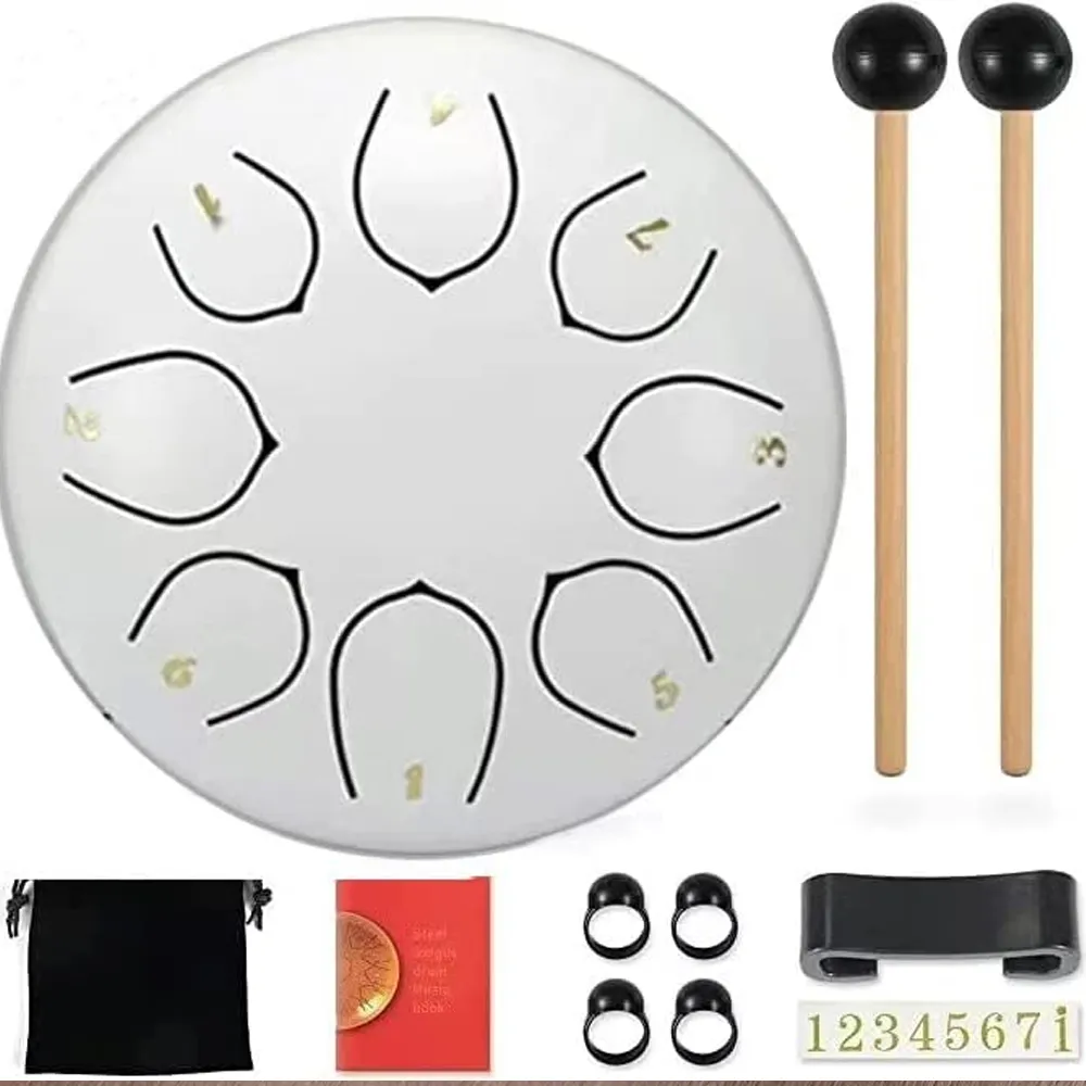 Lotus 6 8 Tone Steel Tongue Drum Handpan Meditation Drum Instrument 2024