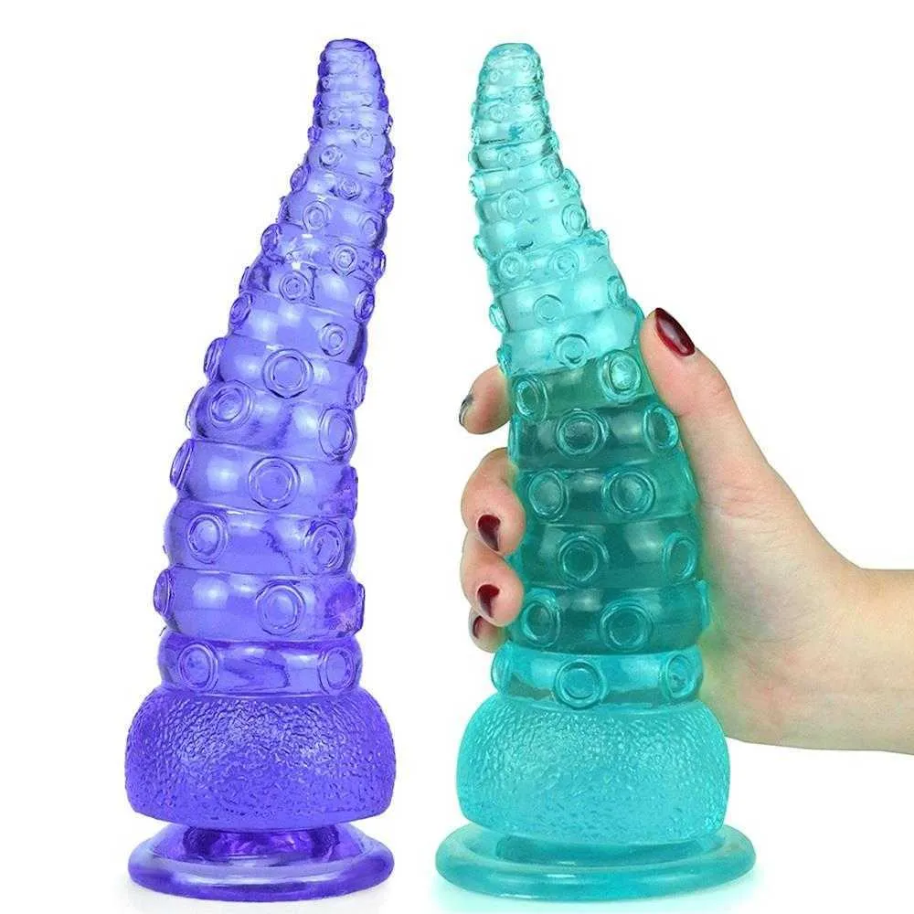 Vibradores Realista Pulpo Tentáculo Dildo Enorme Juguete Anal Suave Saludable PVC Monstruo Sexo para Mujeres Lesbianas con Ventosa Producto Adulto 1120