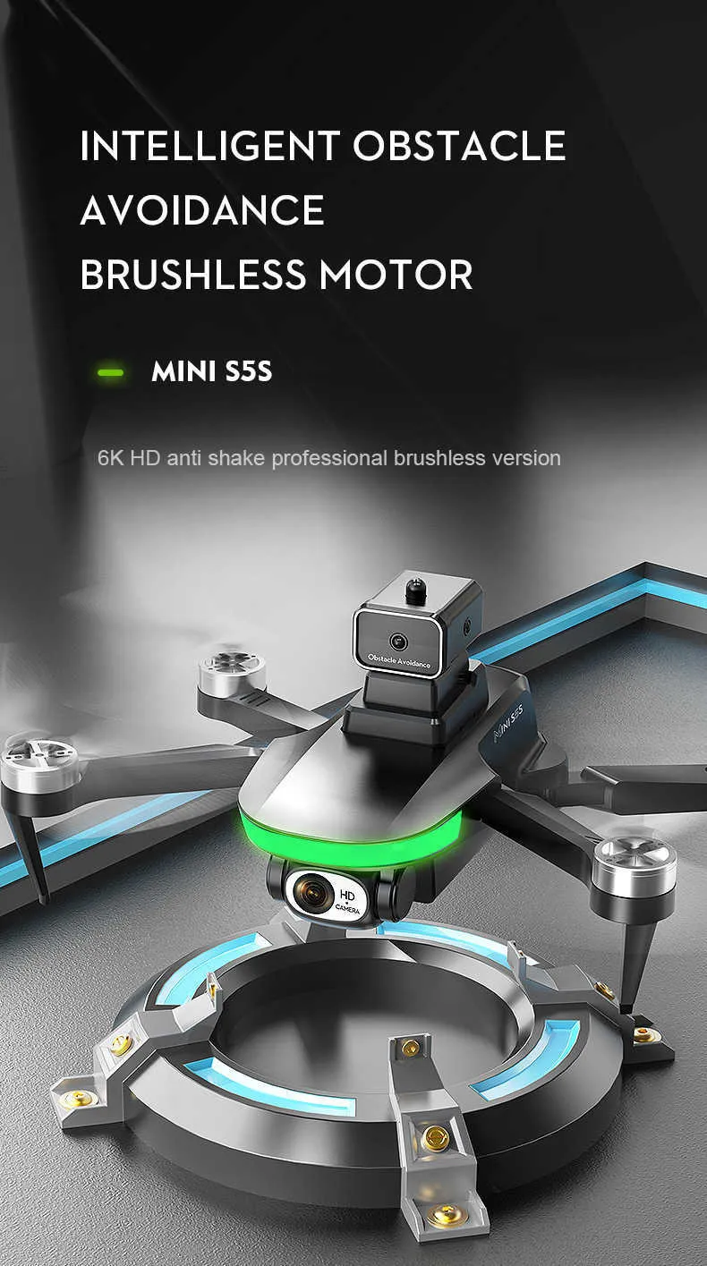 S5S onbemande luchtvaartuig High-Definition Aerial Photography Brushless Four Axis vliegtuig Remote Control Toy Aircraft Aerial Photography Optical Flow Drone