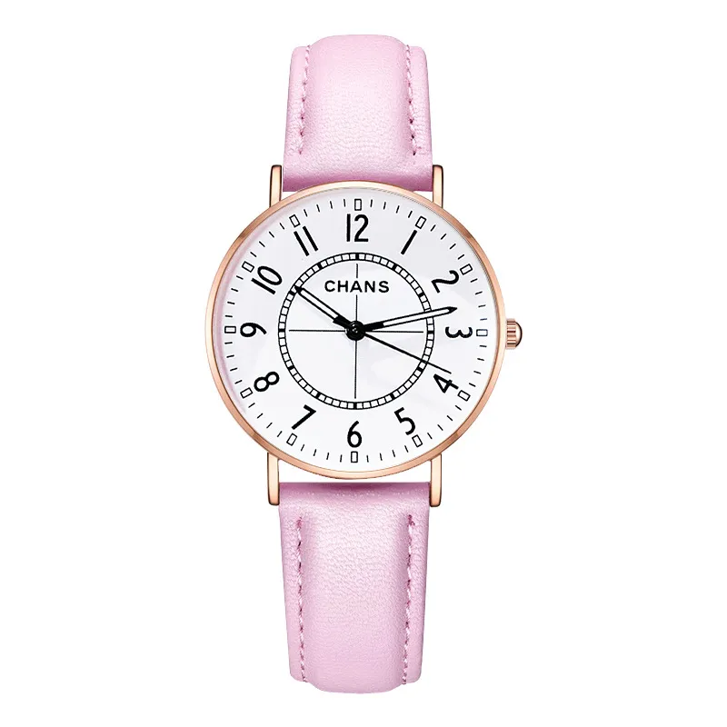 Montre femme étanche montres d'affaires haute qualité Quartz-batterie cuir 27mm montre