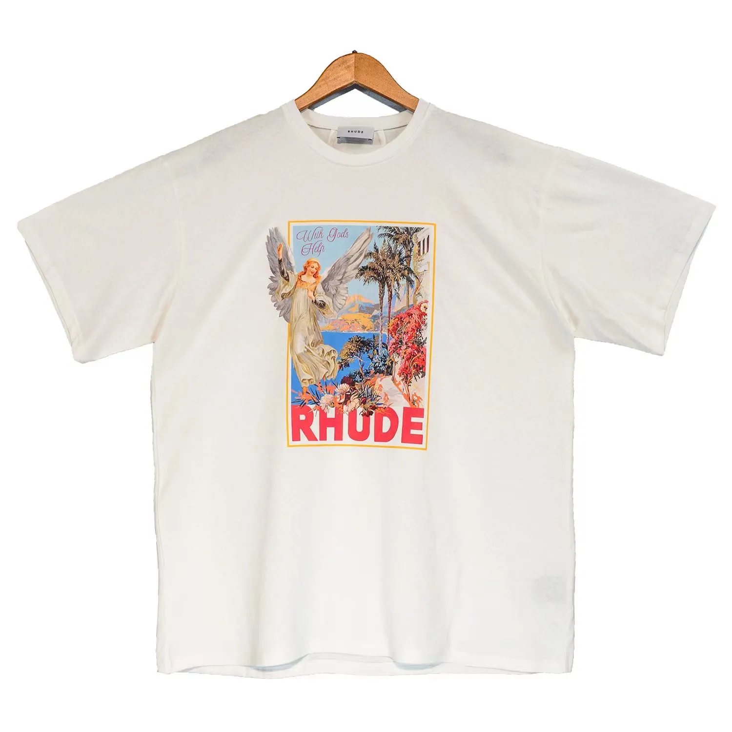 Rhude Luxury Brand Rhude Shirt Men T Shirts Designer Men Shirt Men Shorts Print White Black S M L XL Street Cotton Youth Youth Mens Tshirt 192