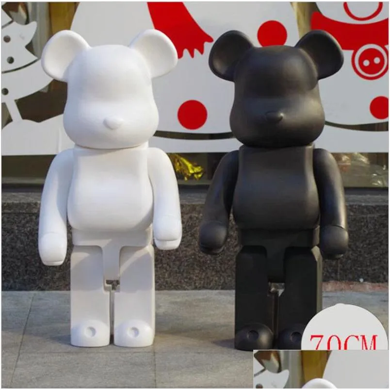 Giochi di film Novità 1000% 70 cm Bearbrick Evade Glue Black. Figure di orso bianco e rosso giocattolo per collezionisti Berbrick Art Work Modello De Dhu7M