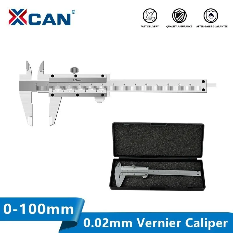 Pieds à coulisse XCAN Pieds à coulisse Pied à coulisse 0-100mm Précision 0.02mm Jauge en acier inoxydable Instruments de mesure Outils 230516