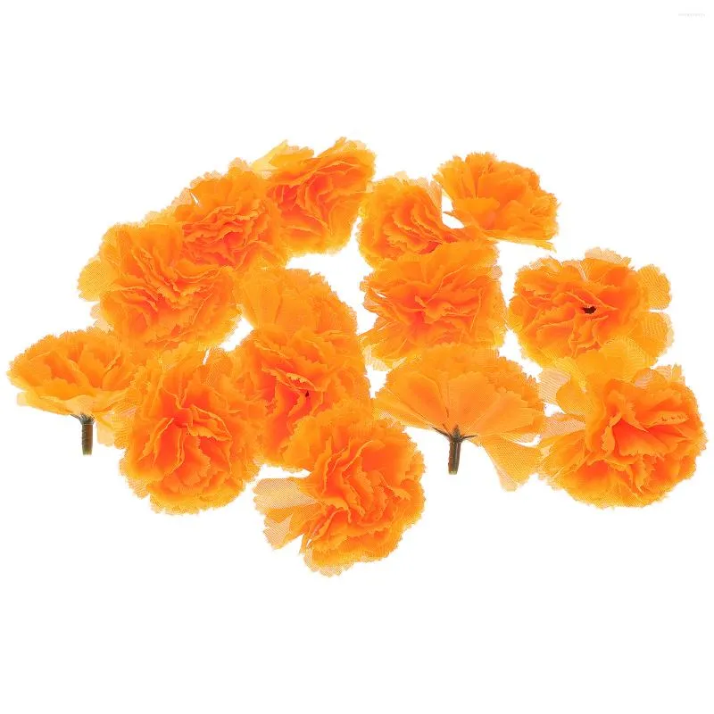 Decorative Flowers 50 Pcs Artificial Marigold Faux Head House Gifts Garlands Decoraciones Para Salas Casa Flower Decoration Wreath Marigolds