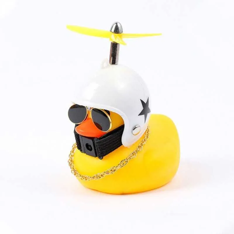 Canard En Silicone Pour Tableau De Bord Voiture - Avec Hélice, Chapeau Et Lunettes - Fixation Adhésive Ou Sangle, Décor Amusant Pour Voiture, Vélo Ou Guidon - 4
