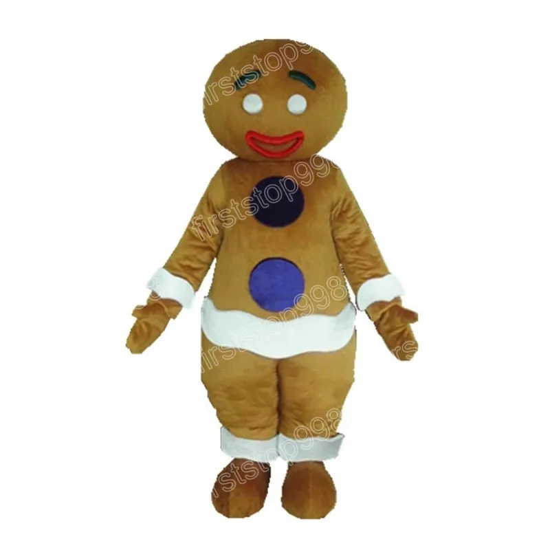 Halloween pain d'épice homme mascotte Costume simulation de performance dessin animé thème personnage adultes taille noël publicité extérieure tenue costume