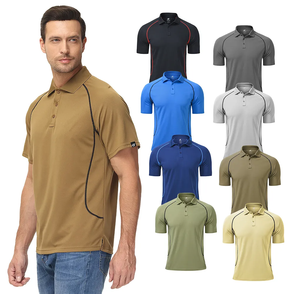 Polos pour hommes Kaus Polo Golf pria kaus bisnis kasual sepak bola cepat kering bernapas kualitas tinggi lengan pendek musim panas 230517