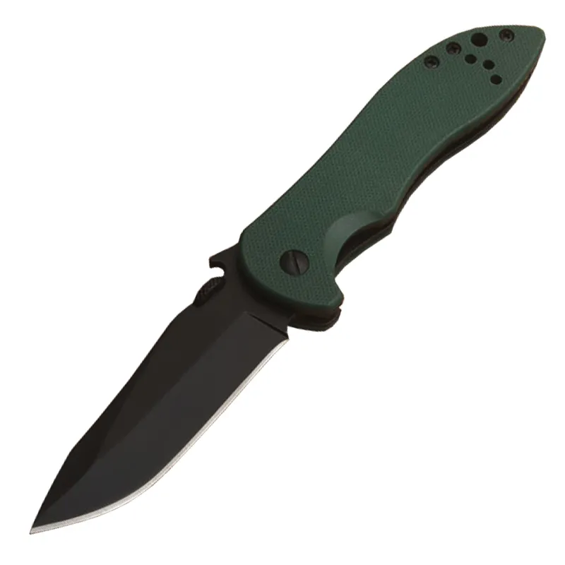 KS6074 Pocket Folding Knife 8Cr13Mov Titanium Coating Drop Point Blade G10 med rostfritt stålplåthandtag utomhus campingknivar med detaljhandelslådan