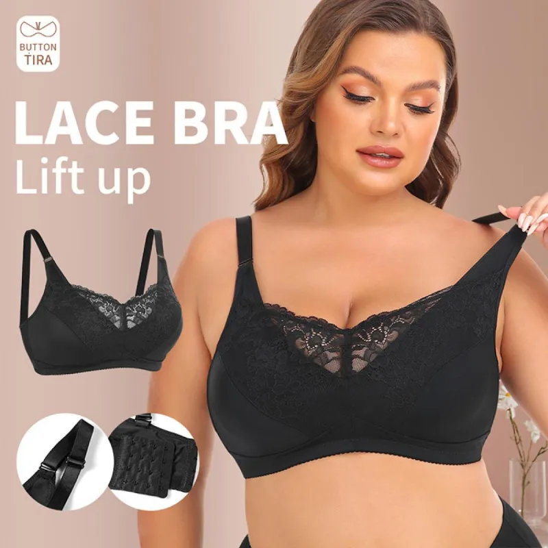 Womens Bras No Underwire Full Support Bras for Women Plus Size Ladies  Comfortable Breathable Lace No Steel Ring Front Buckle Breastfeeding Bra  Woman