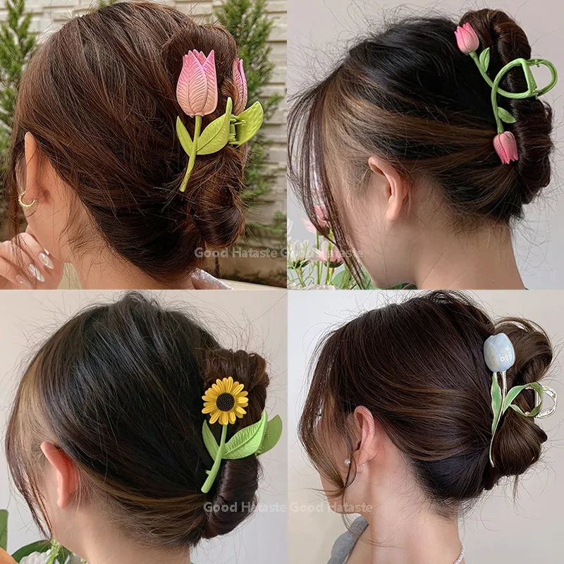 Hair Clips Barrettes Women Elegant Flowers Hollow Geometric Metal Hair Claw Vintage Hair Clips Headband Hairpin Fashion Hair Accessories 230517