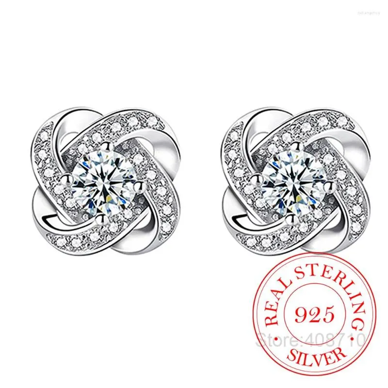 Stud Earrings Fashion 925 Sterling Silver Crystal Cross For Women Girls Gift Statement Jewelry 2023