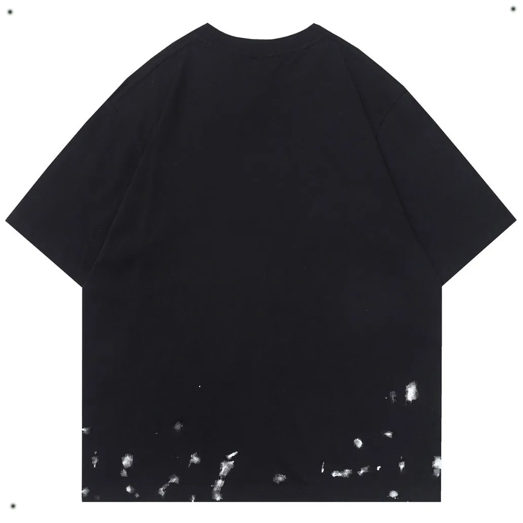 Calde magliette nere designer magliette estive indossano uomini a maniche corte sciolti e pantaloncini da coppia dello stesso stile da donna a maniche