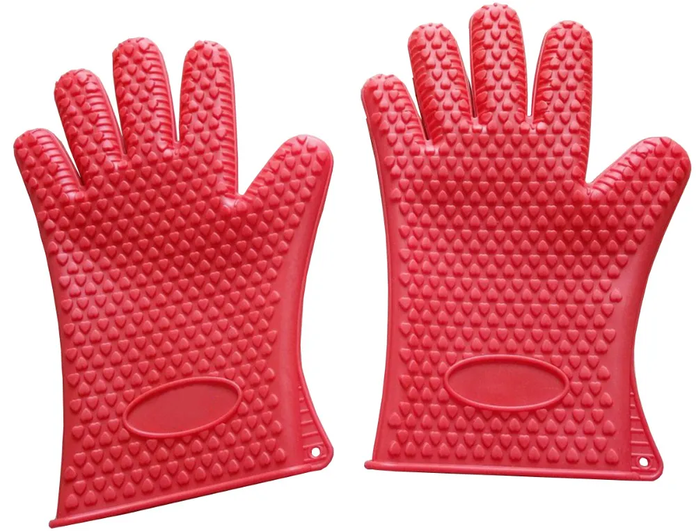 Großhandel hitzebeständiger Silikonhandschuh zum Kochen, Backen, Grillen, Ofen, Topflappen, Handschuh, Küche. Red Hot Search