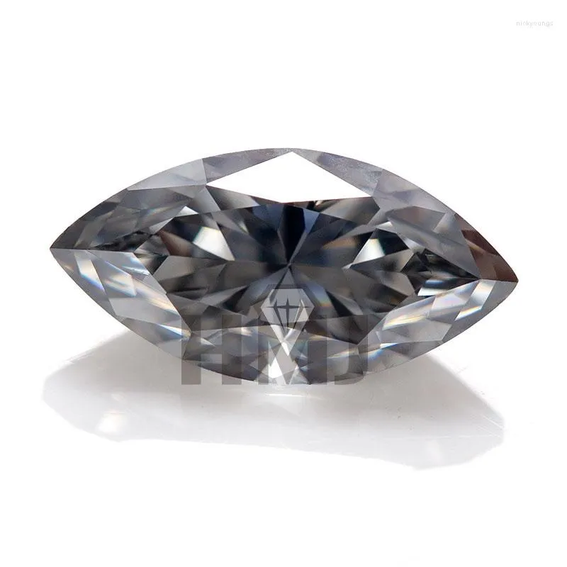 Marquise Cut VVS1 Grey Moissanite Gemystones en vrac pour la fabrication de bijoux avec certificat GRA