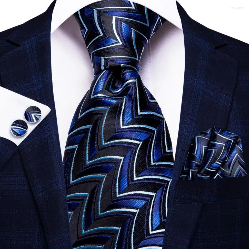 Papillon Blu Navy Novità 2023 Elegante cravatta da uomo Cravatta da uomo per uomo Business Handky Gemelli Hi-Tie Designer