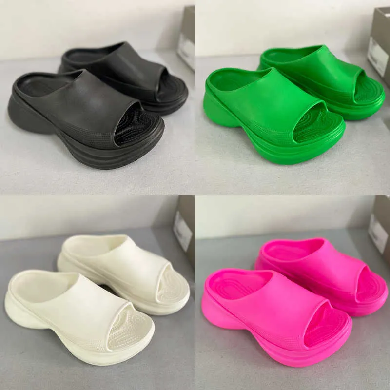 2023 Poolcroc Designer Sandals Slippers Slides Classic Women Black White Green Waterproof Shoes Nursing Hospital Beach Open Toe Shoes EU35-42 With Box NO445