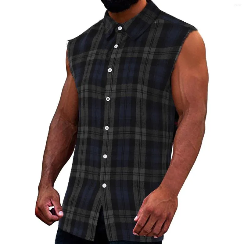 Camisa vaquera sin manga hombre top